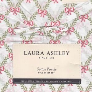 Laura Ashley Bow Trellis Green Full Size Sheets
